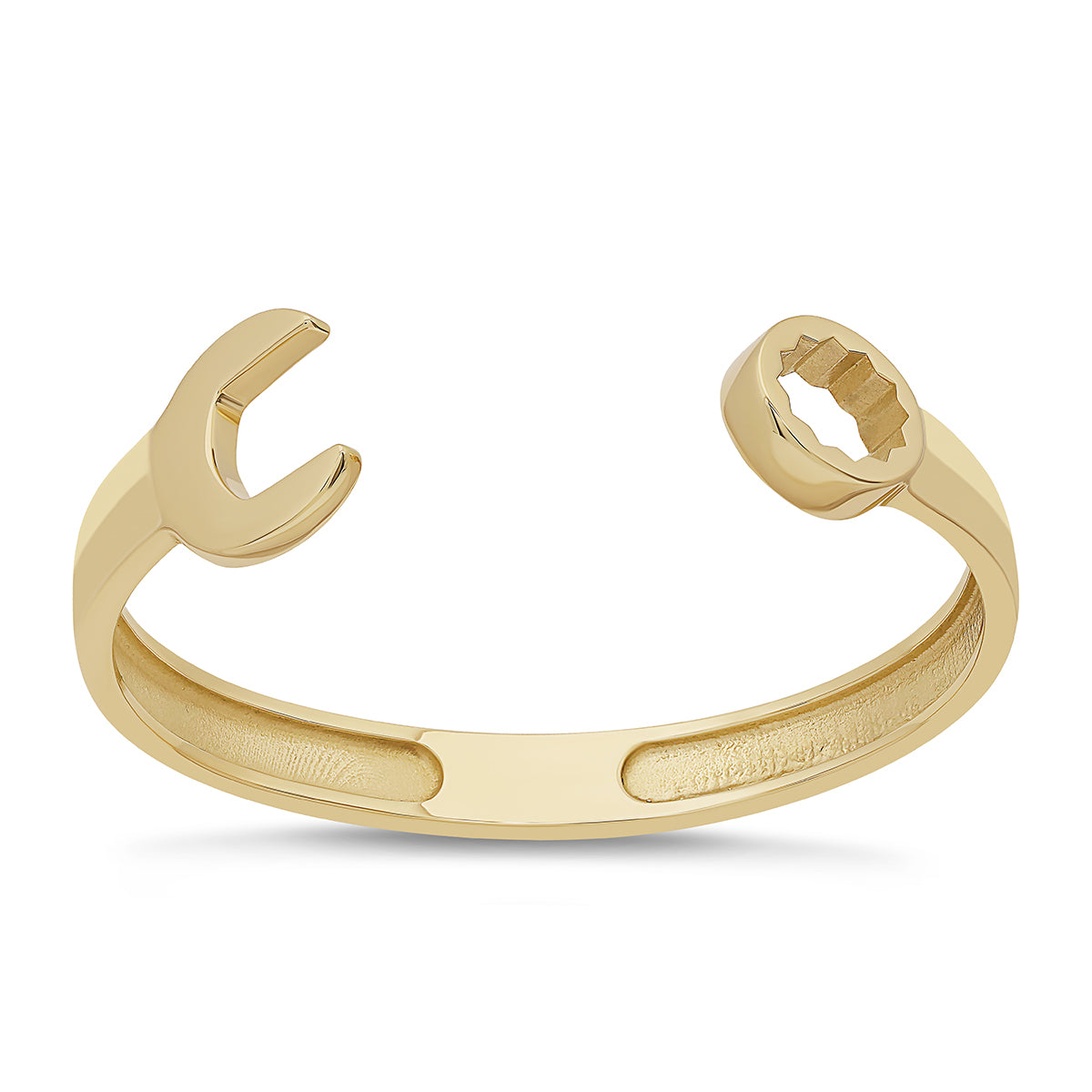 9ct Yellow Gold Solid Men's Plain Polished Spanner Bangle