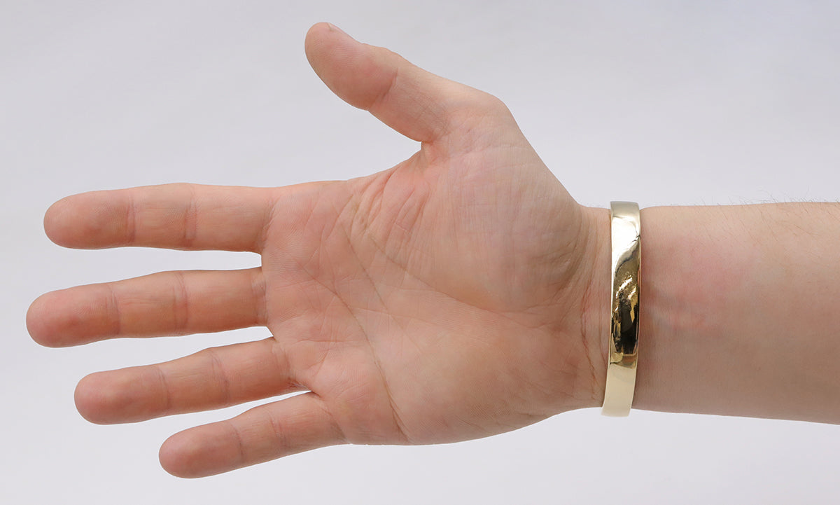 9ct Yellow Gold Solid Men's Plain Polished Spanner Bangle
