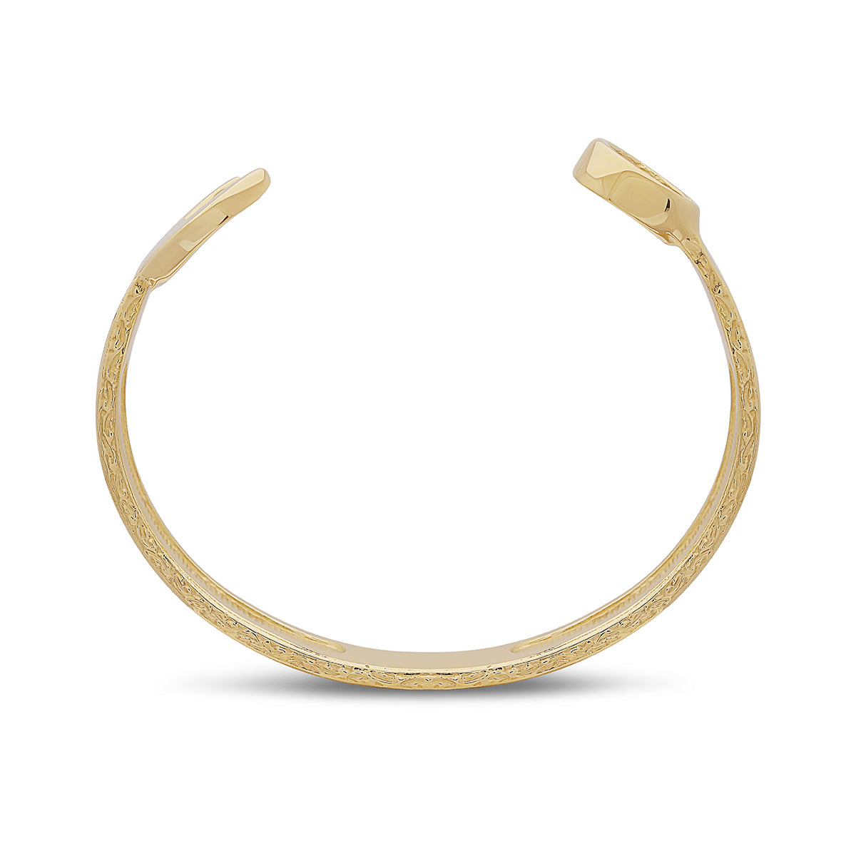 9ct Yellow Gold Solid Men's Patterned Spanner bangle