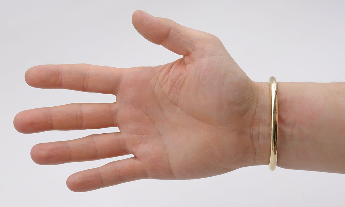 9ct Yellow Gold Solid Torque Bangle- 8"