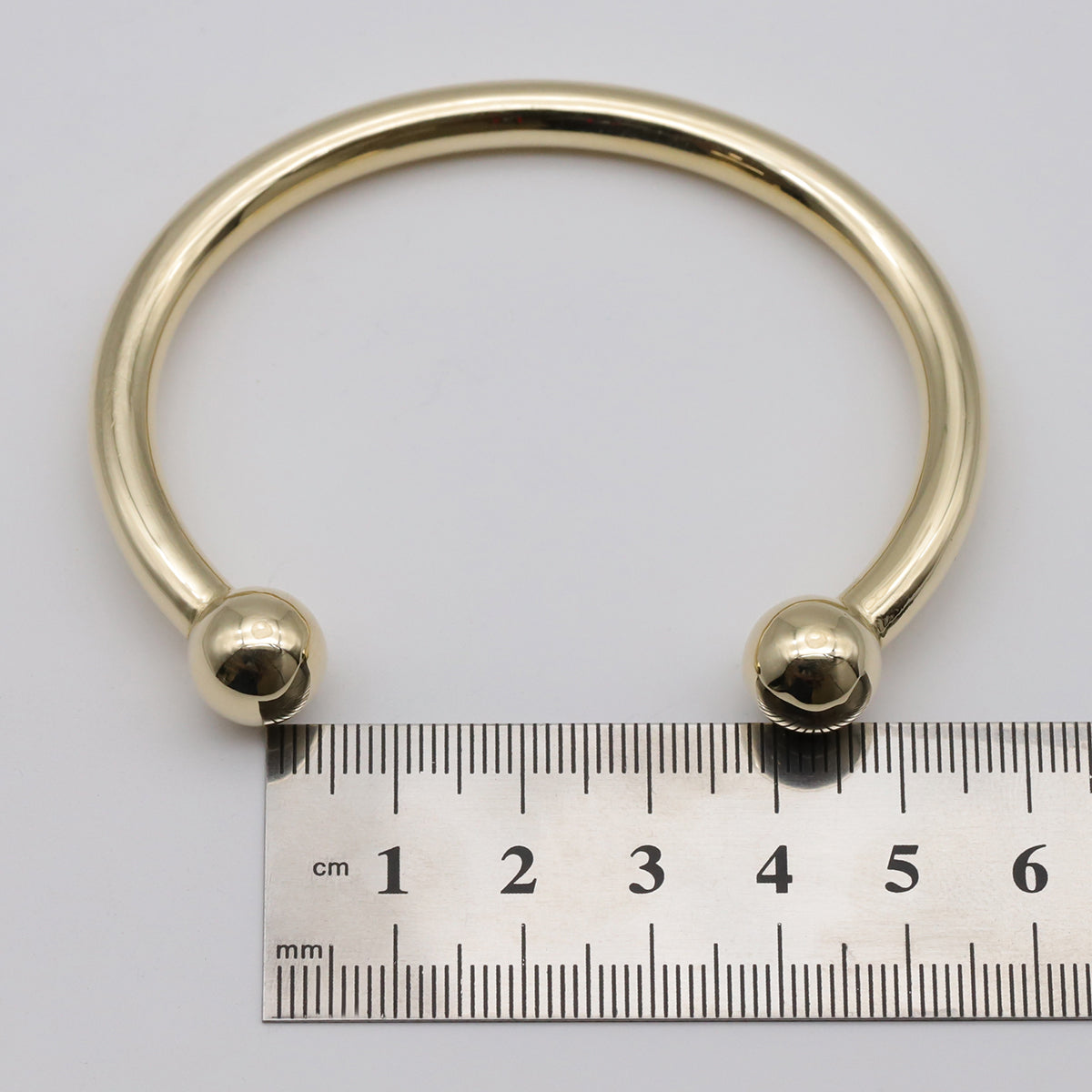 9ct Yellow Gold Solid Torque Bangle- 8"