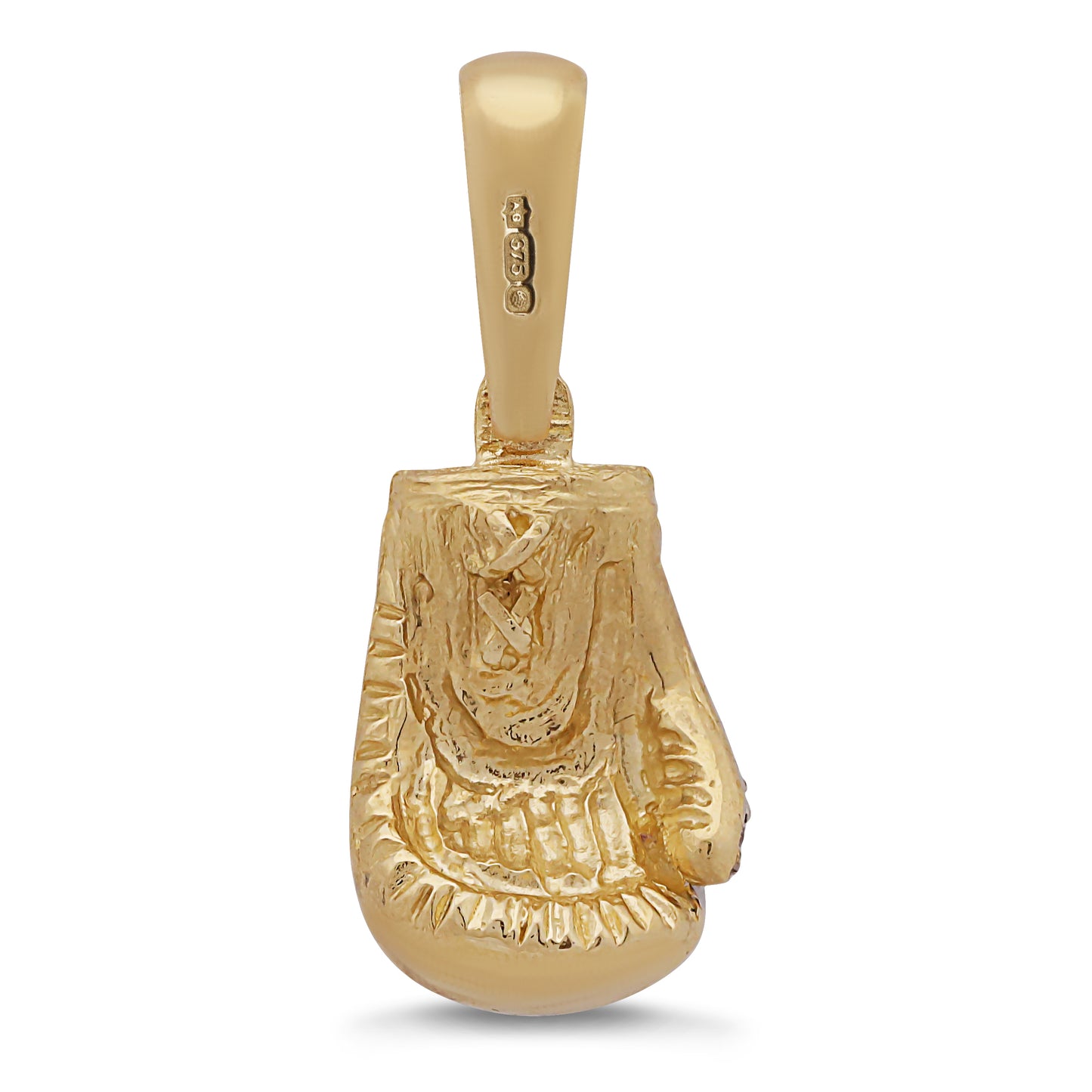 9ct Yellow Gold Gem-Set Small Right Hand Boxing Glove Pendant