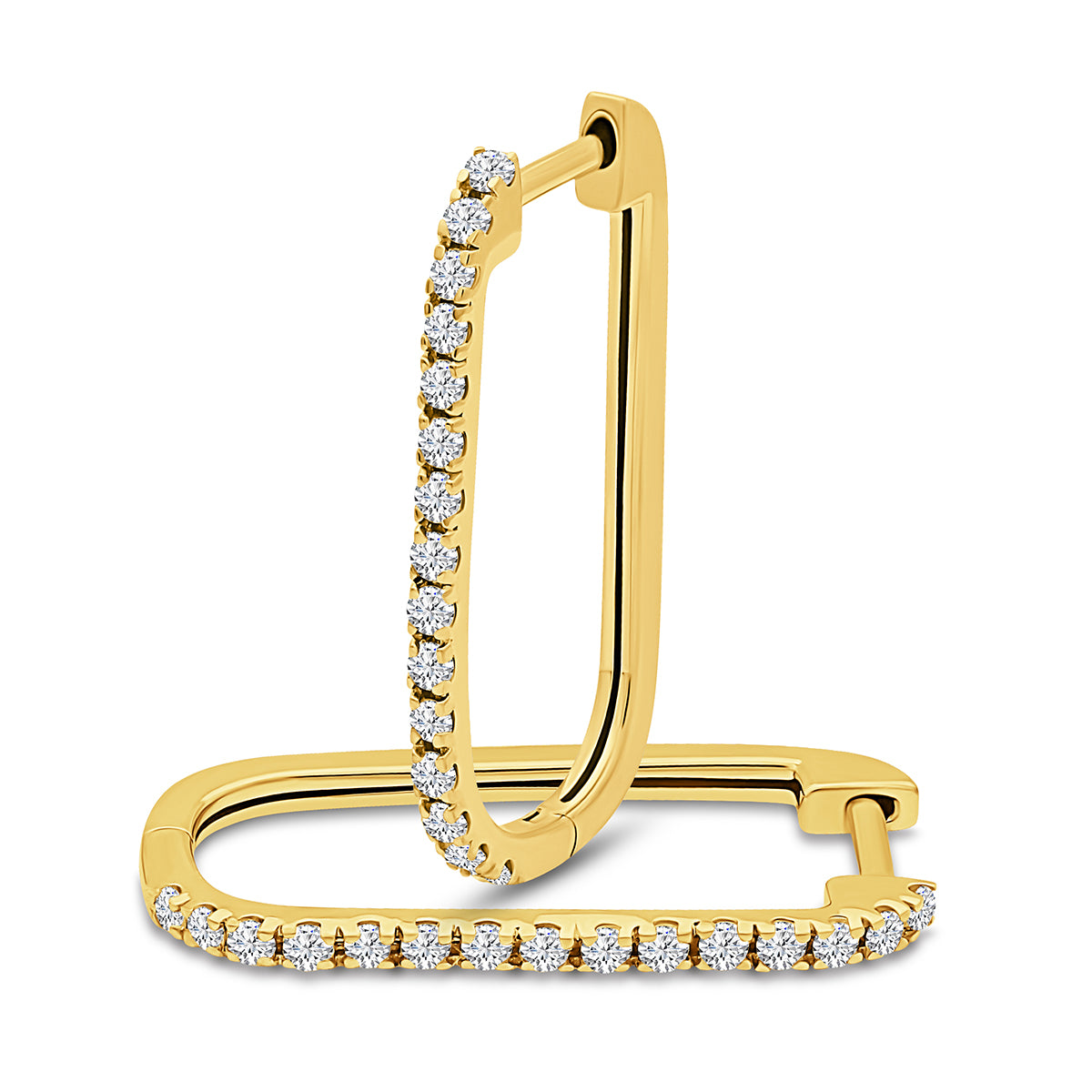 Diamond Paper Clip Earrings