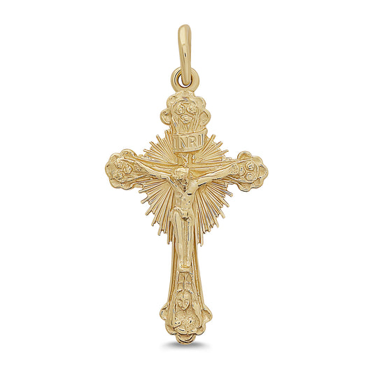 9ct Yellow Gold Crucifix Cross Pendant
