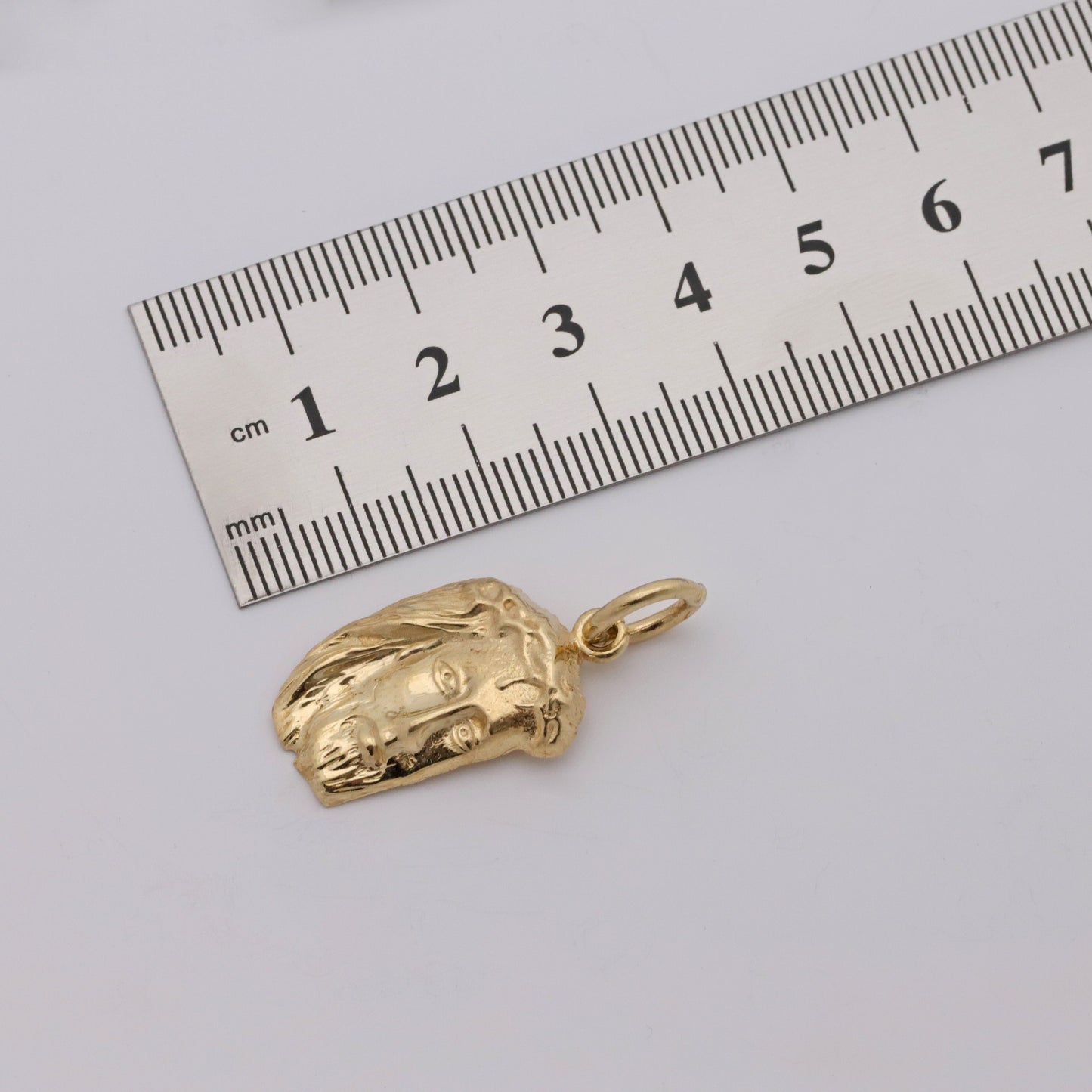 9ct Yellow Gold Small Jesus Solid Pendant