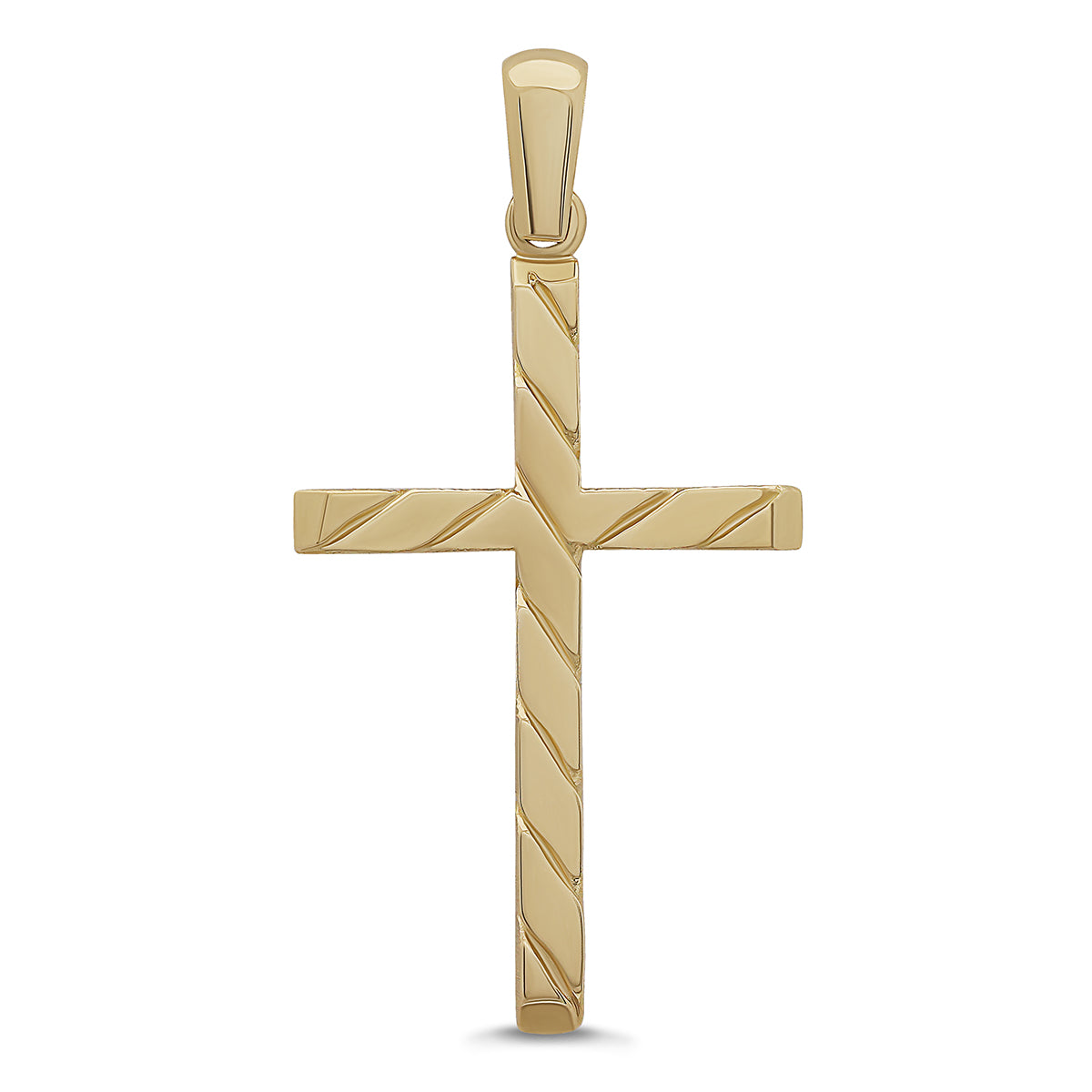 9ct Yellow Gold Twist Design Cross Pendant