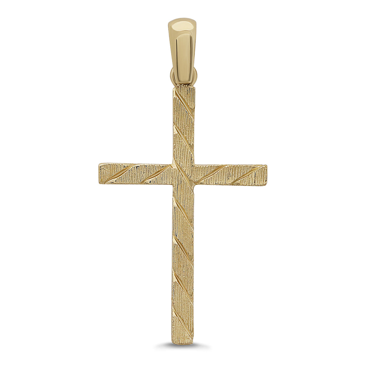 9ct Yellow Gold Twist Design Cross Pendant