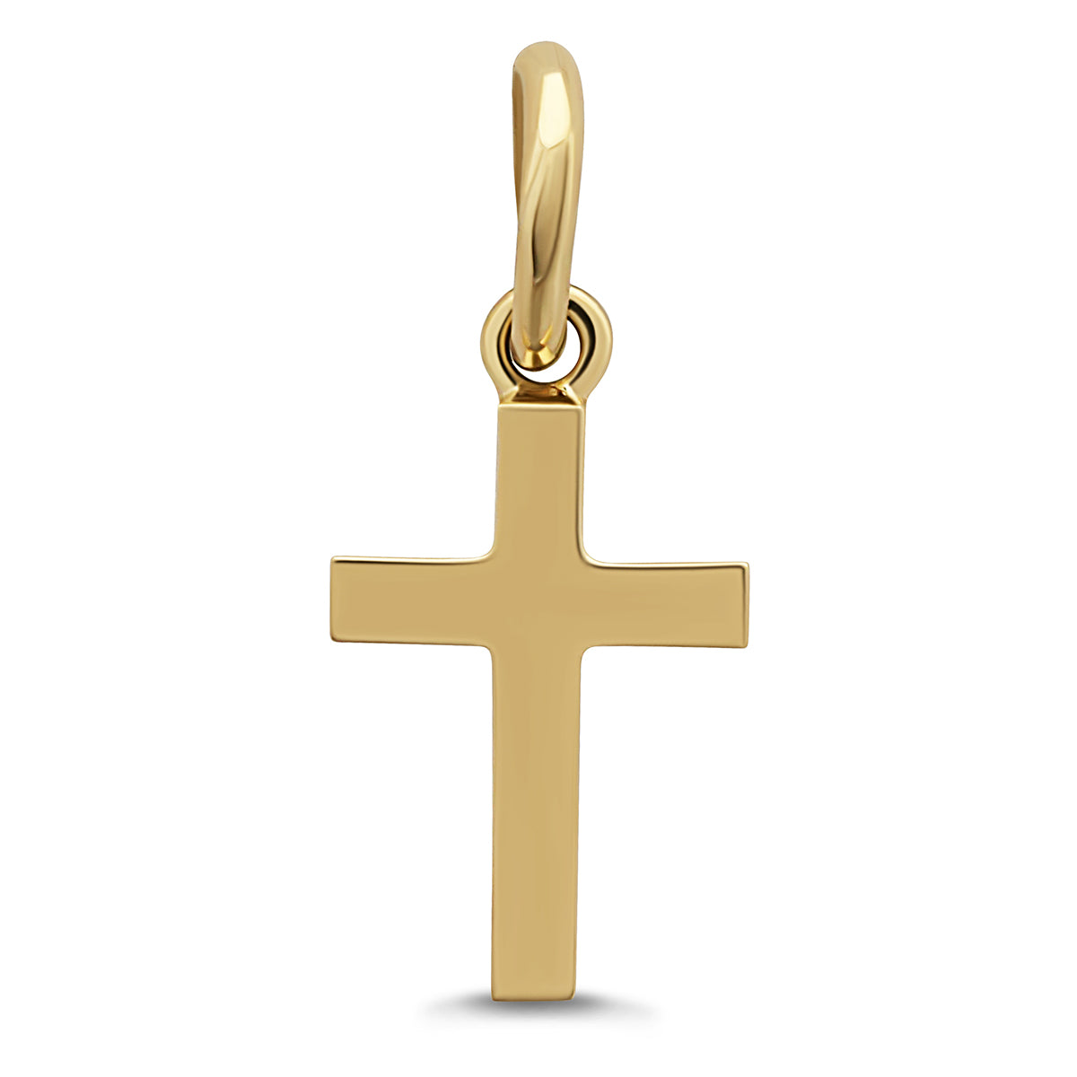 9ct Yellow Gold Extra Small Polished Plain Cross