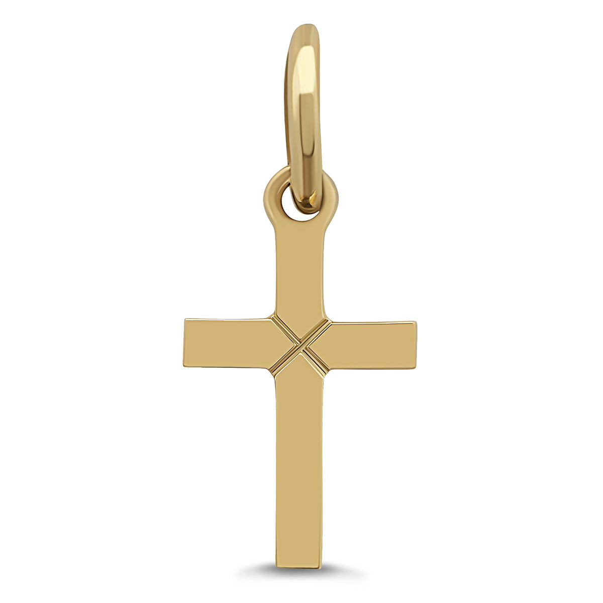 9ct Yellow Gold Extra Small Polished Plain Cross