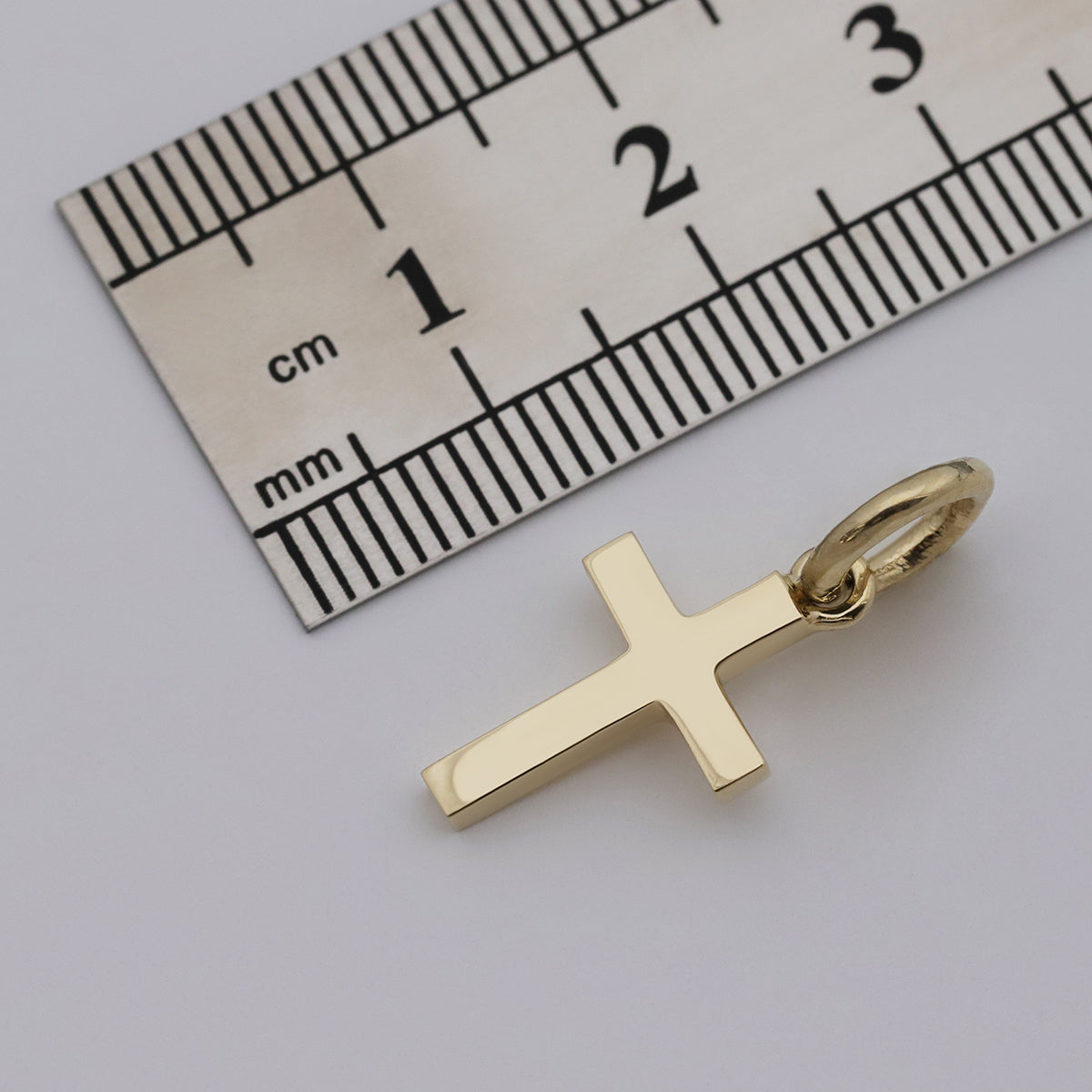 9ct Yellow Gold Extra Small Polished Plain Cross