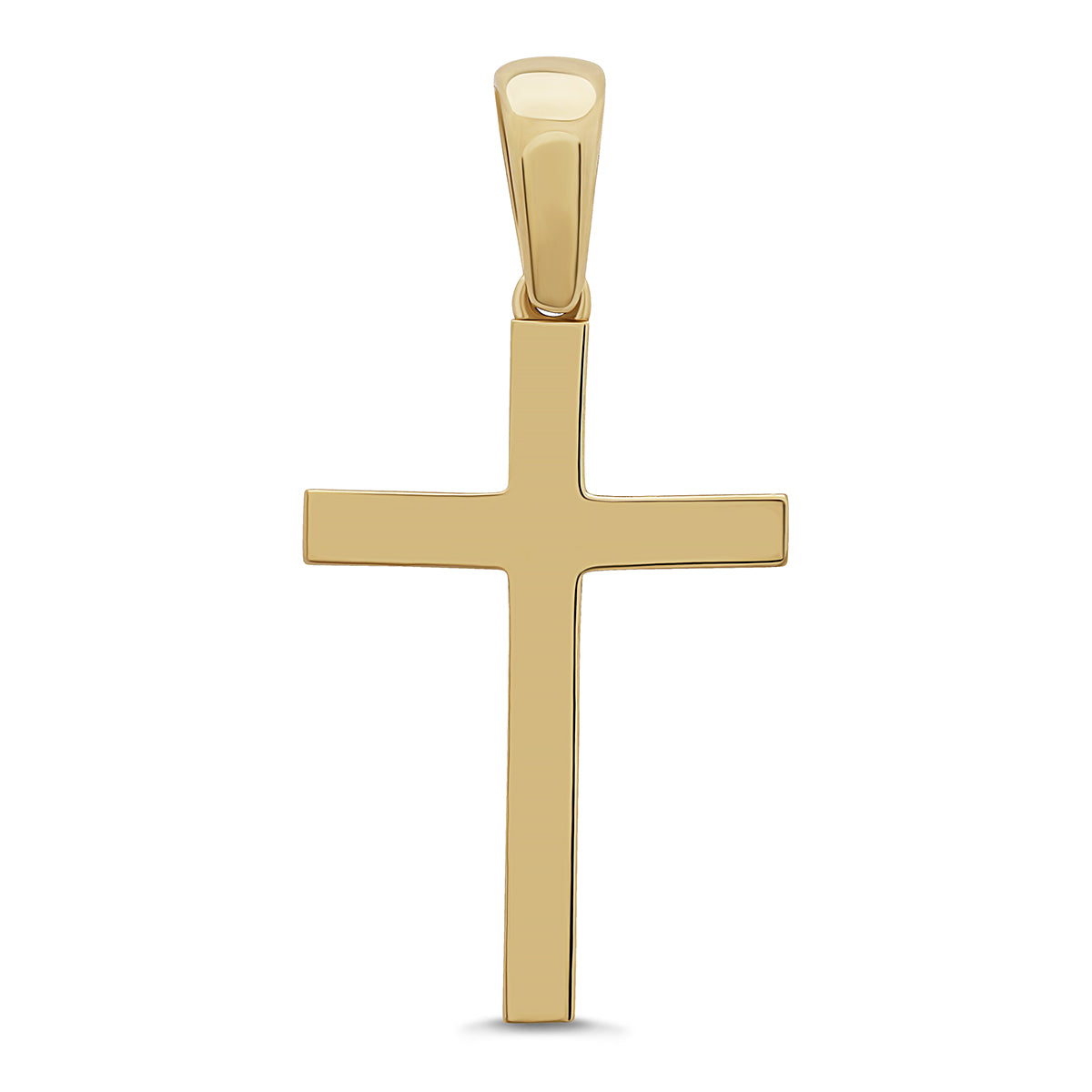 9ct Yellow Gold Medium Polished Plain Cross