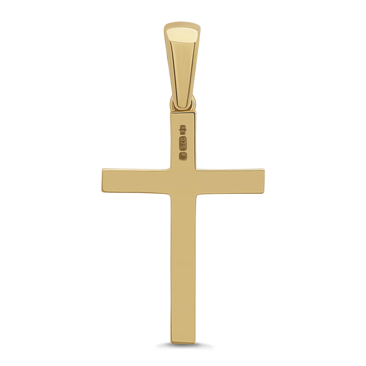 9ct Yellow Gold Medium Polished Plain Cross