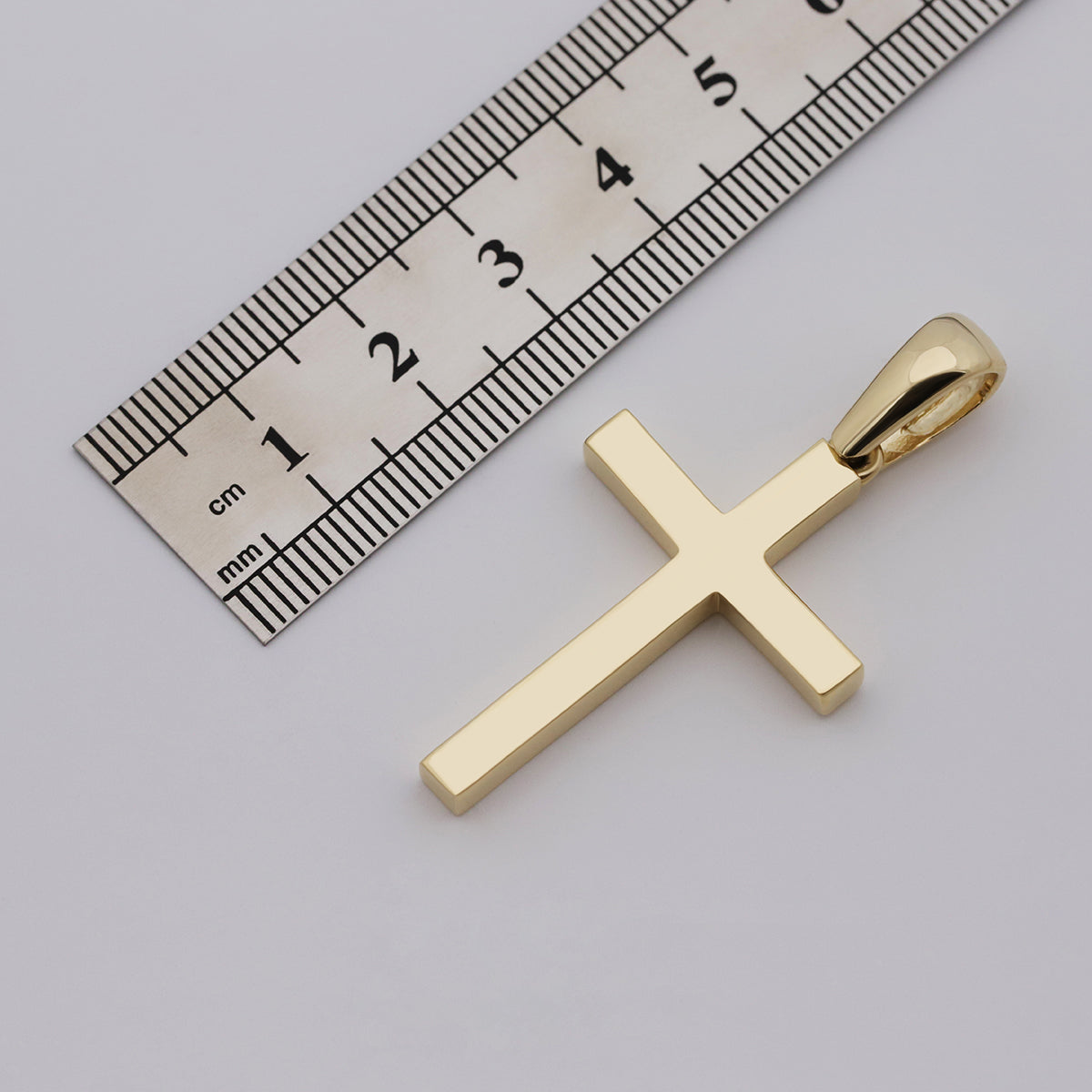 9ct Yellow Gold Medium Polished Plain Cross