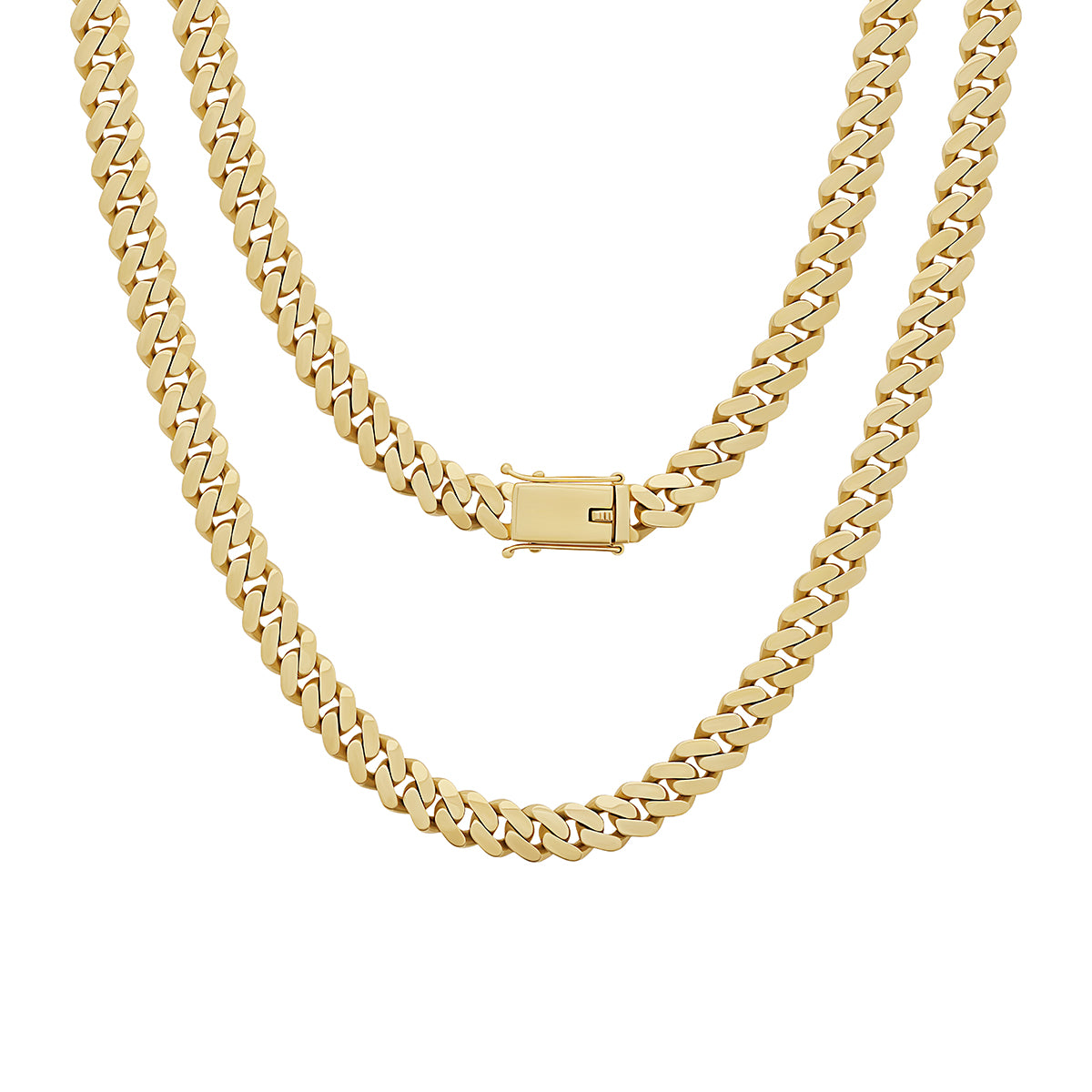 9ct Yellow Gold Solid Classic Cuban Link 10mm Chain
