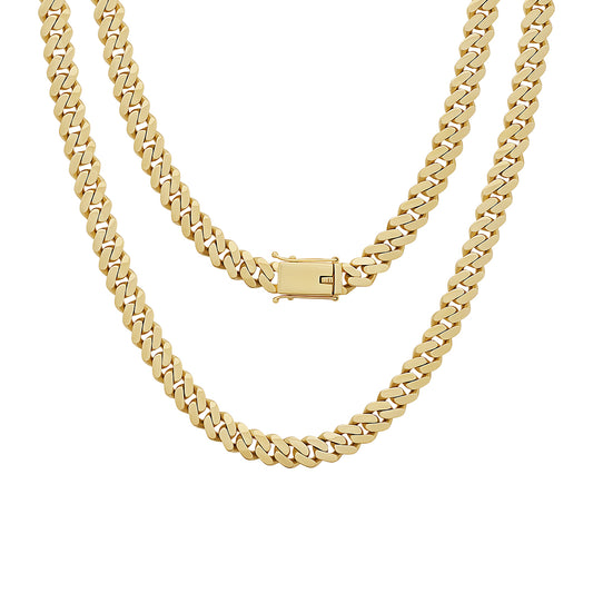 9ct Yellow Gold Solid Classic Cuban Link 10mm Chain