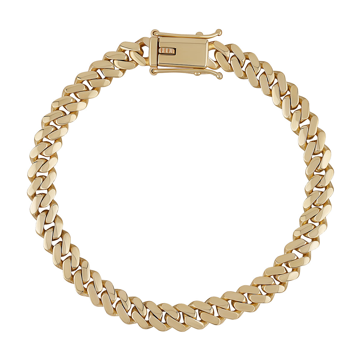 9ct Yellow Gold Solid Classic Cuban Link 7.5mm Bracelet-8.5"