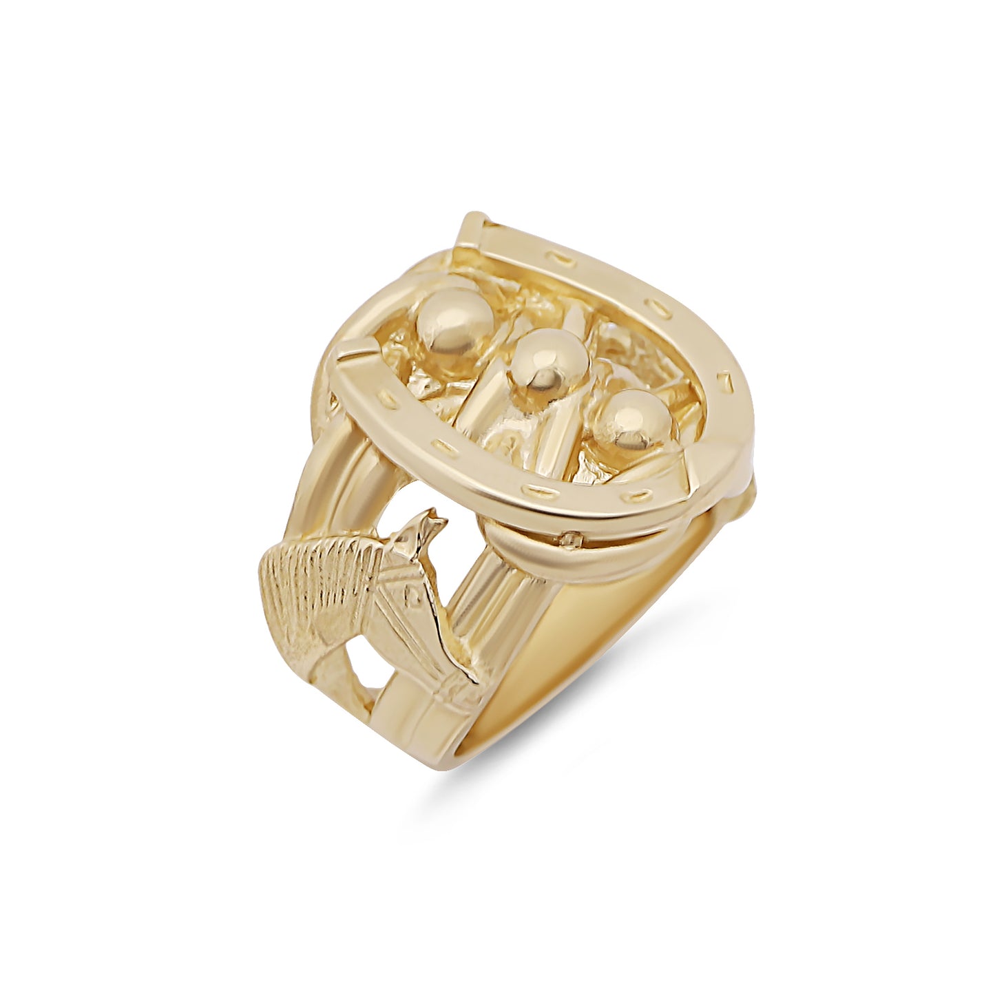 9ct Yellow Gold Horseshoe Keeper Ring