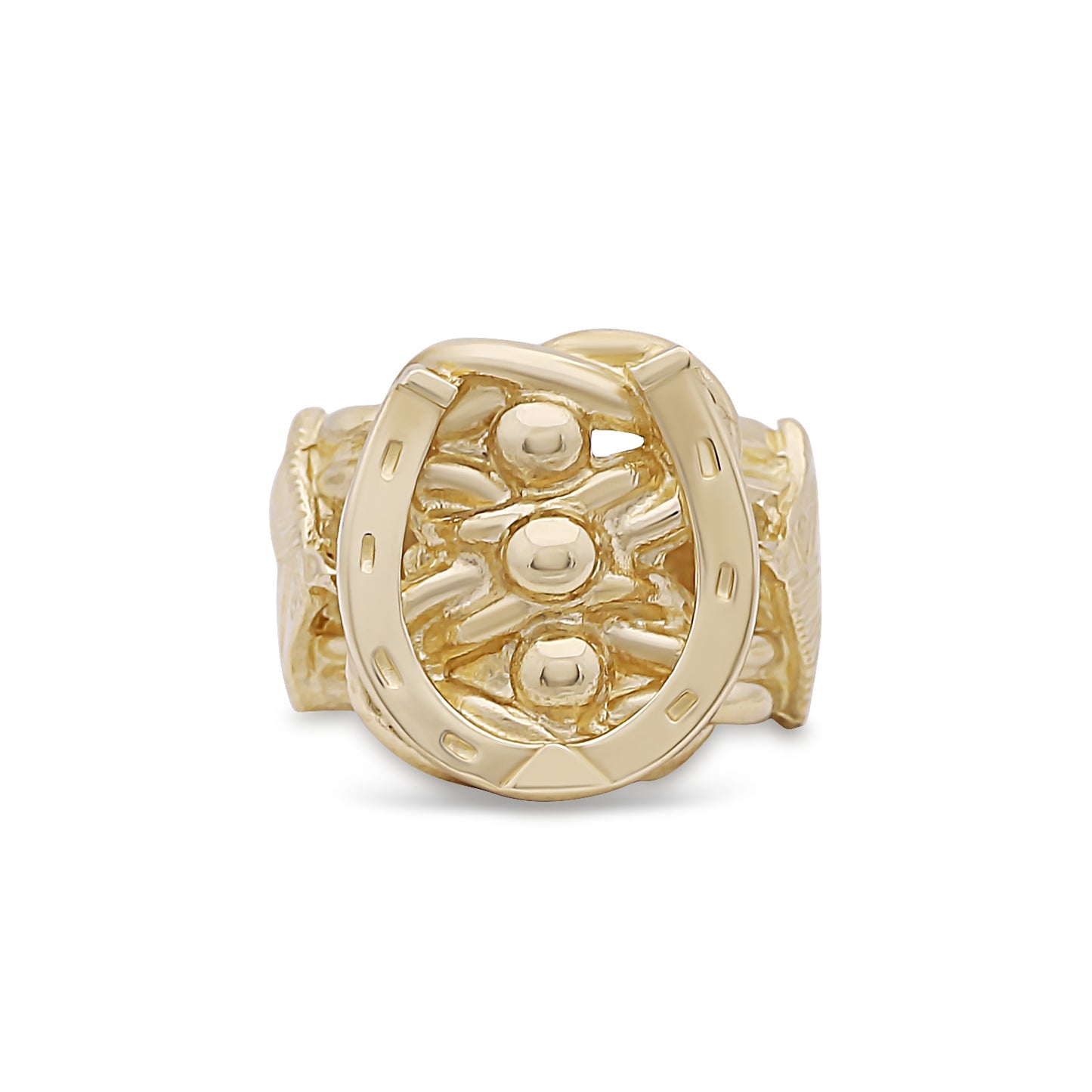 9ct Yellow Gold Horseshoe Keeper Ring