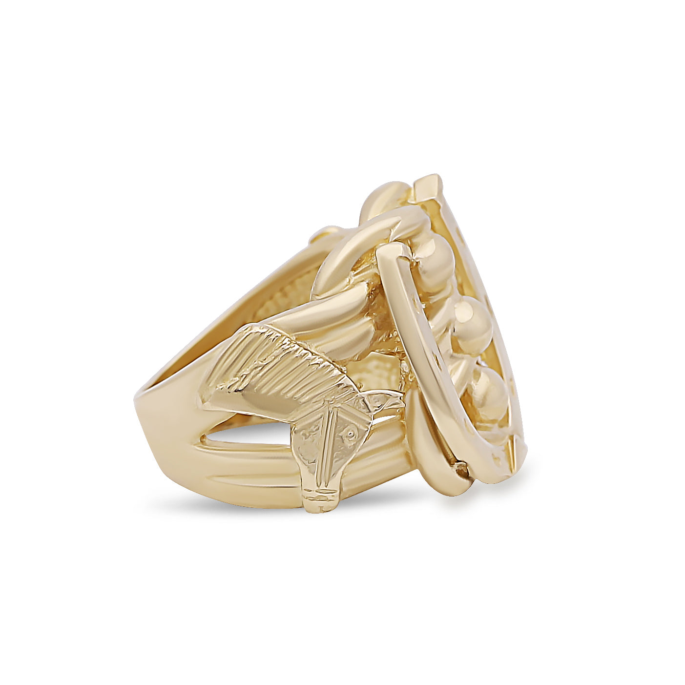 9ct Yellow Gold Horseshoe Keeper Ring