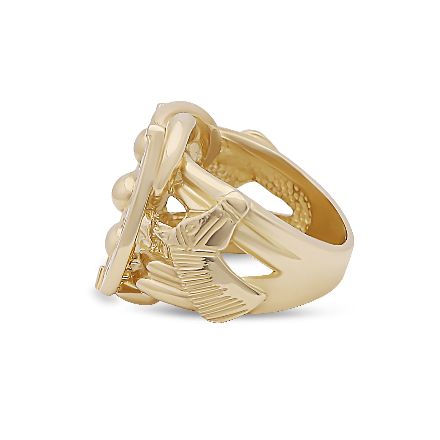 9ct Yellow Gold Horseshoe Keeper Ring
