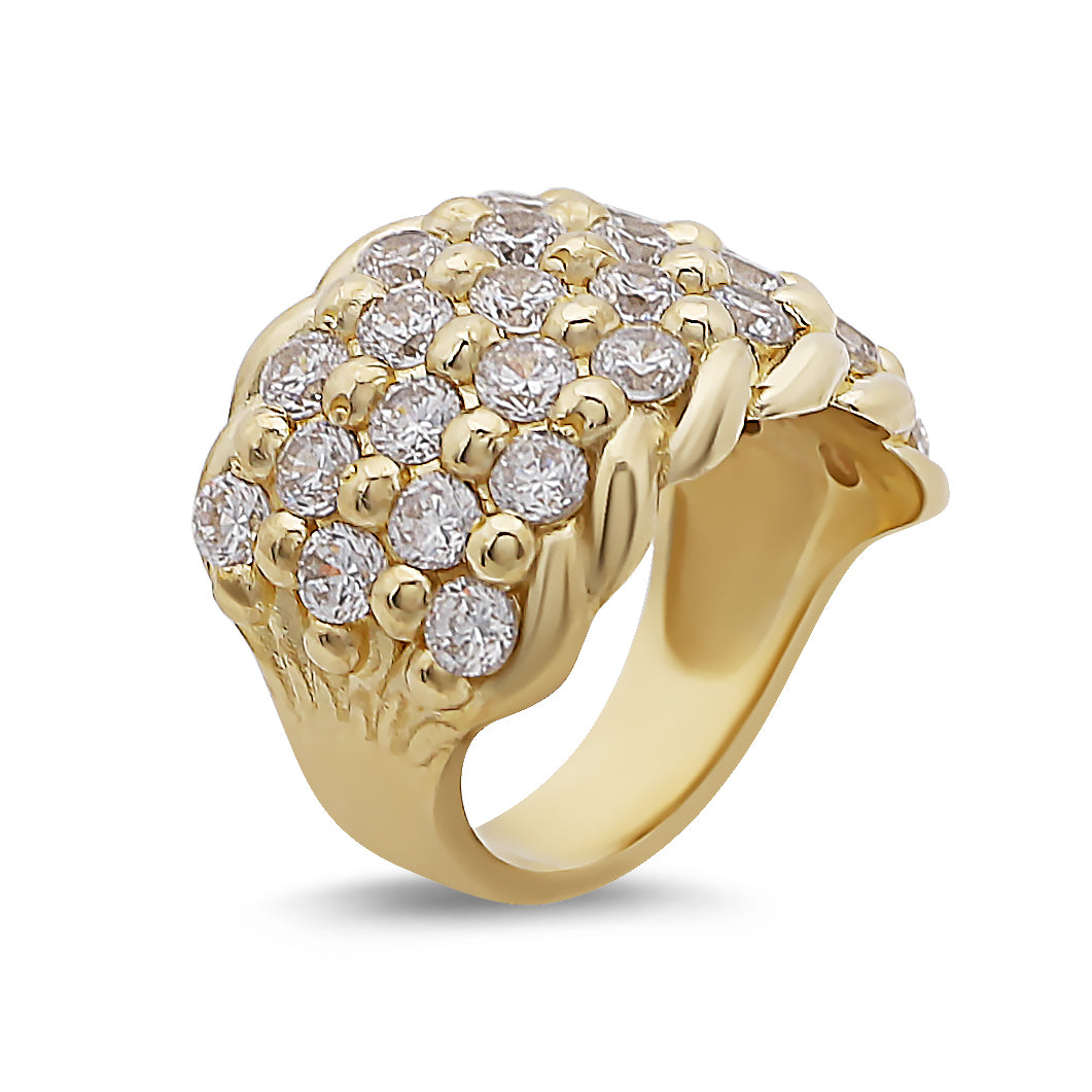 9ct Yellow Gold Gemset 5 Row Keeper Ring