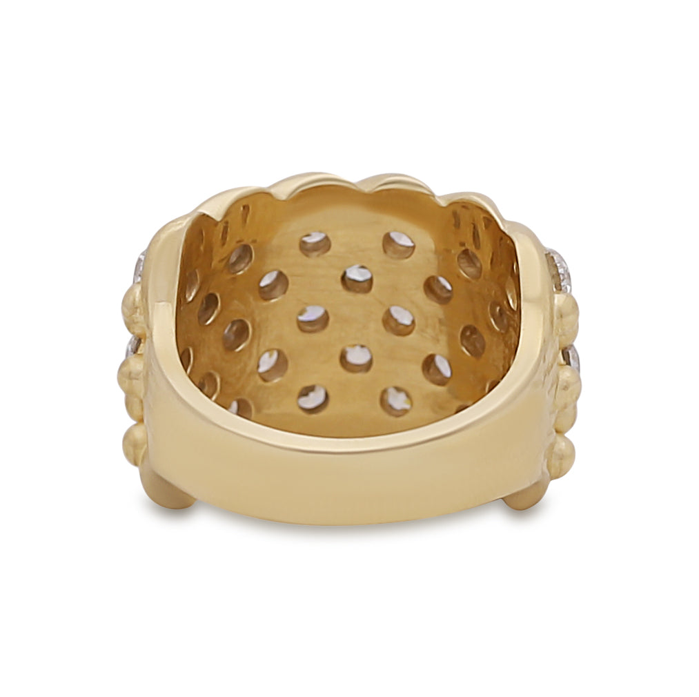 9ct Yellow Gold Gemset 5 Row Keeper Ring