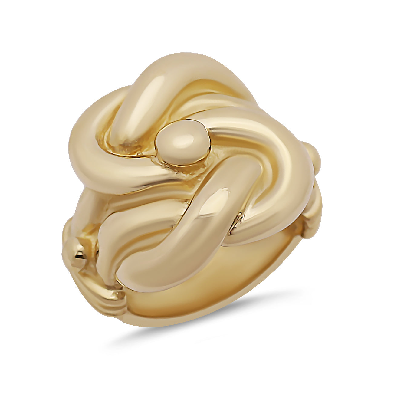 9ct Yellow Gold Solid Polished Large Knot Ring