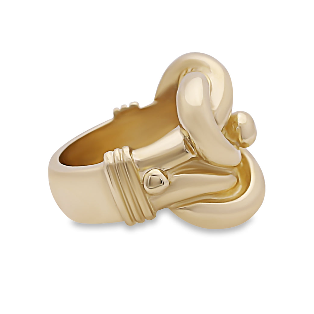 9ct Yellow Gold Solid Polished Large Knot Ring