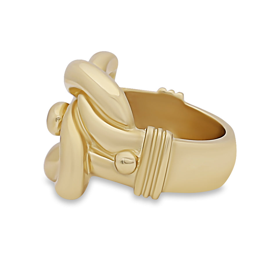 9ct Yellow Gold Solid Polished Large Knot Ring