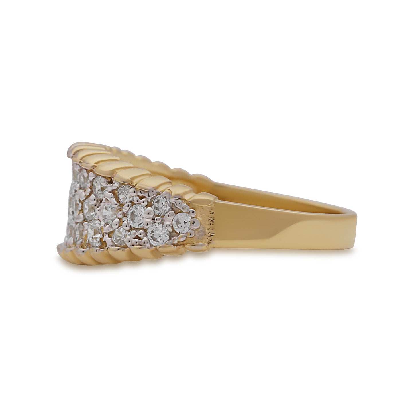 9ct Yellow Gold Small Gem-set Bombay Ring