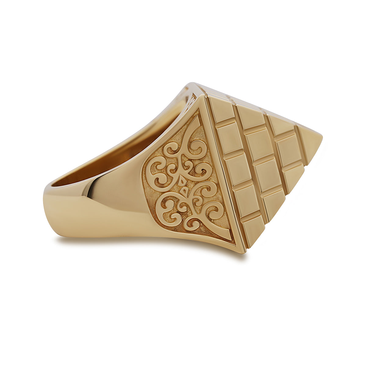 9ct Yellow Gold Medium Sized Hollow Pyramid Ring