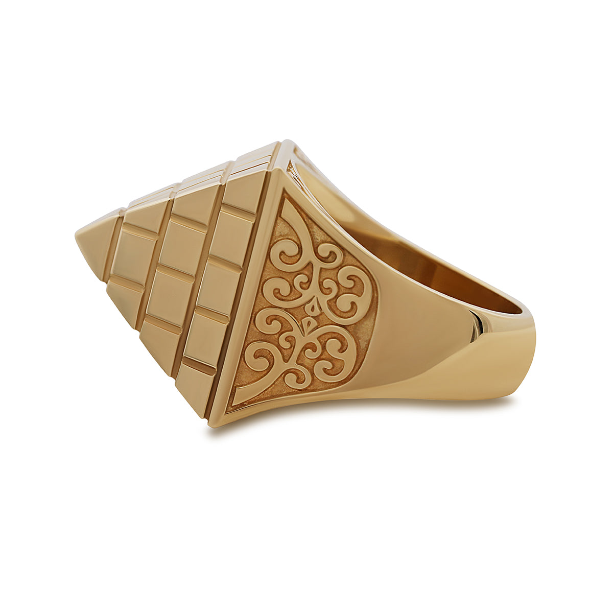 9ct Yellow Gold Medium Sized Hollow Pyramid Ring