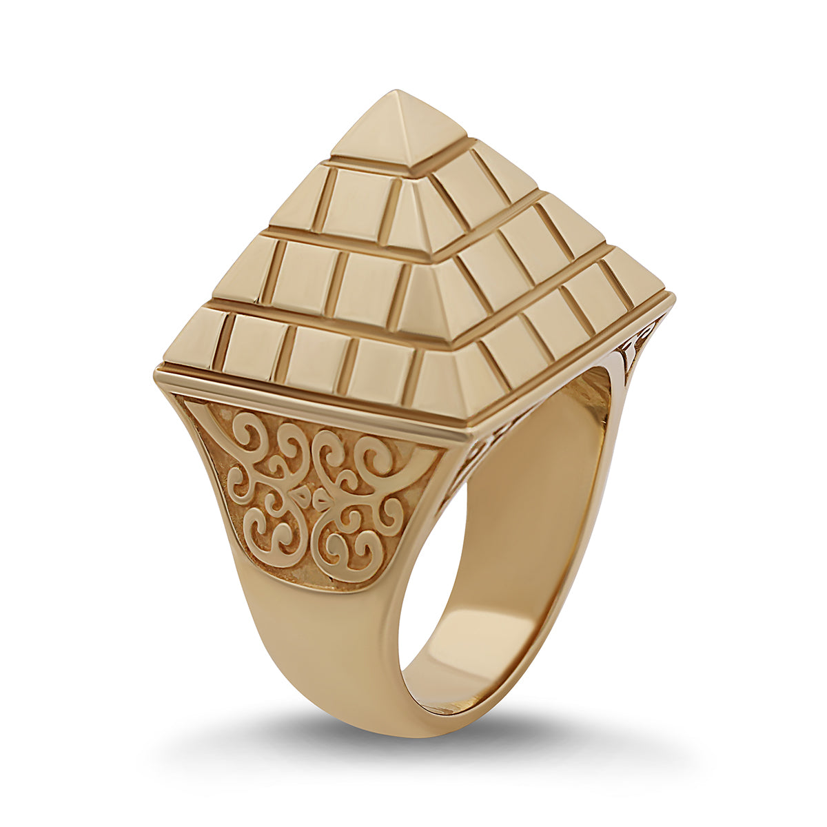 9ct Yellow Gold Medium Sized Hollow Pyramid Ring