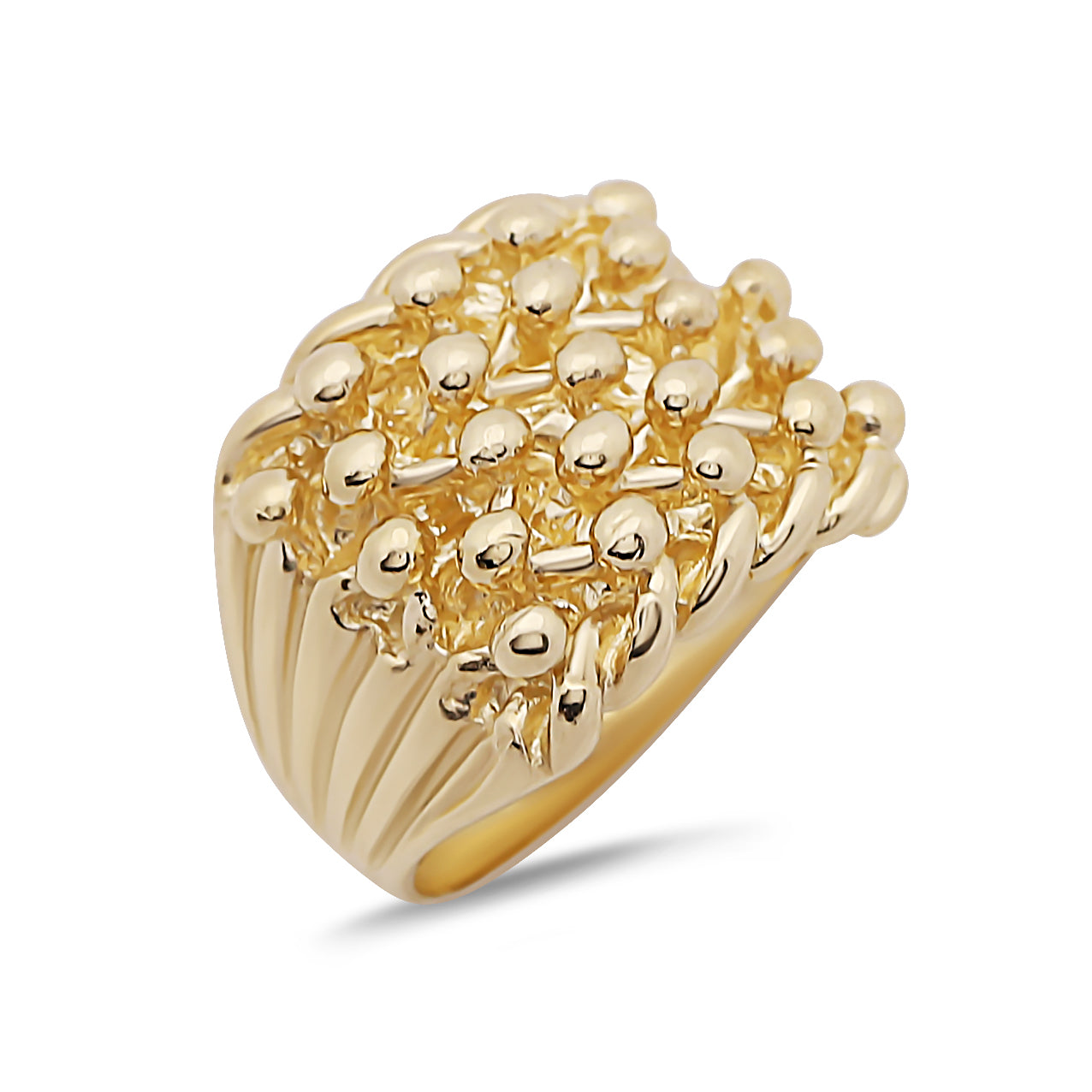 9ct Yellow Gold Solid 5 Row Classic Keeper Ring