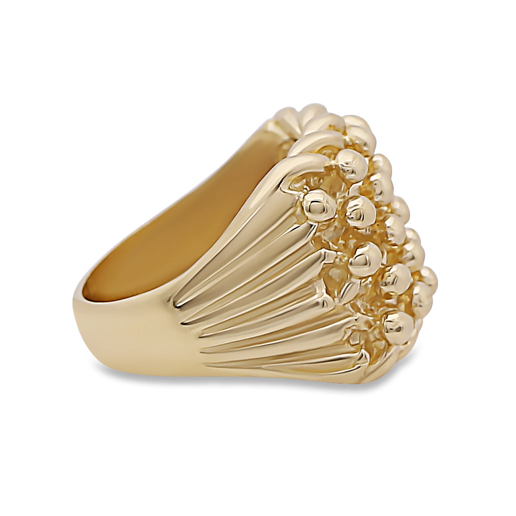 9ct Yellow Gold Solid 5 Row Classic Keeper Ring