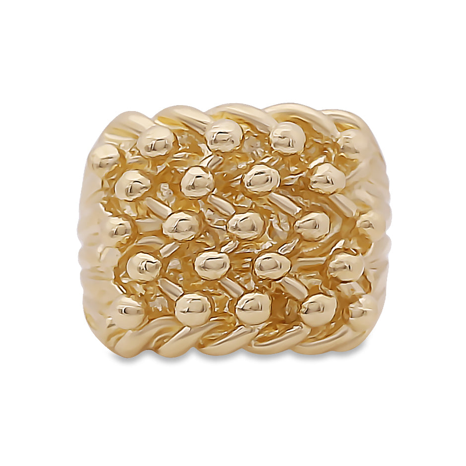 9ct Yellow Gold Solid 5 Row Classic Keeper Ring