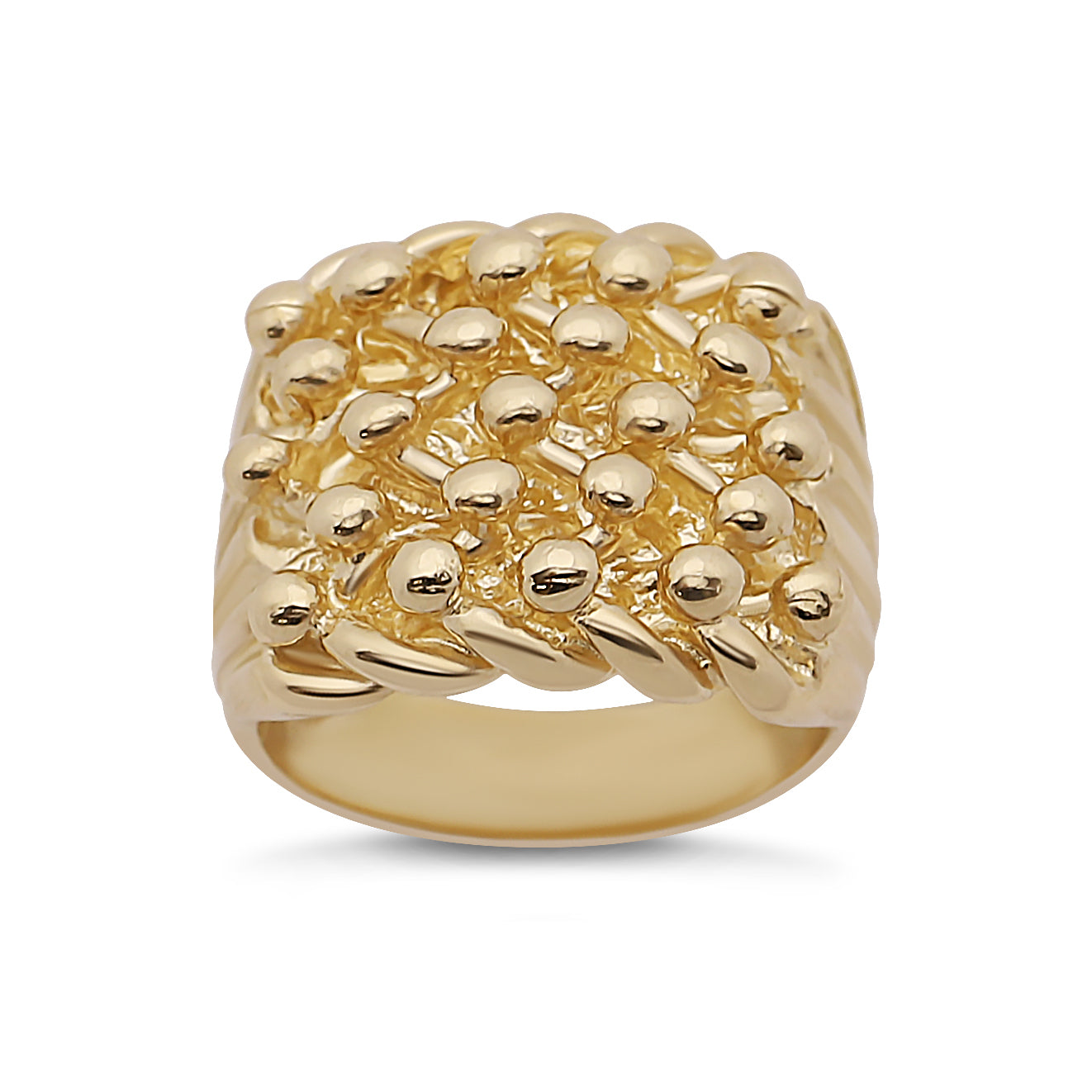 9ct Yellow Gold Solid 5 Row Classic Keeper Ring