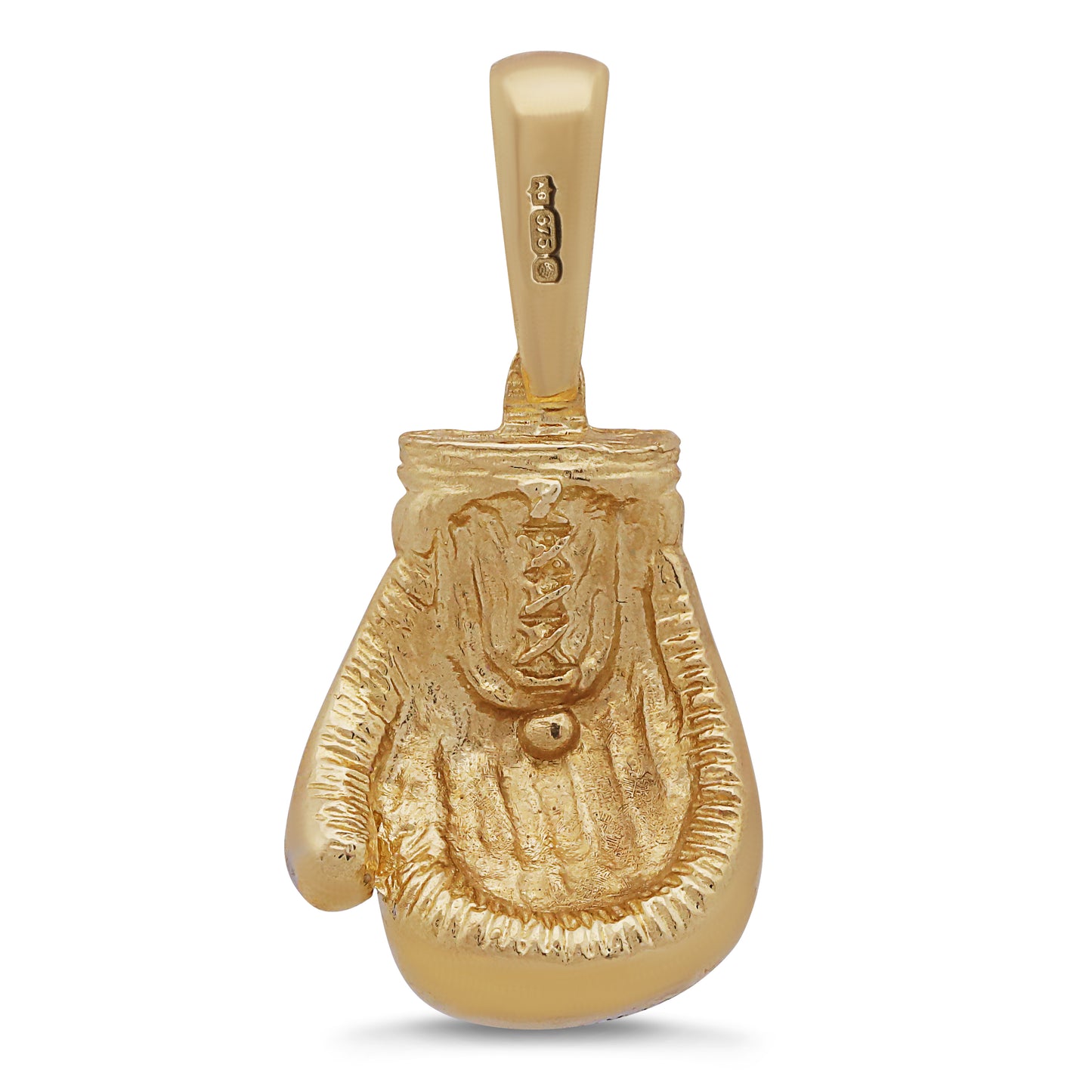 9ct Yellow Gold Gem-Set Extra Large Right Hand Boxing Glove Pendant