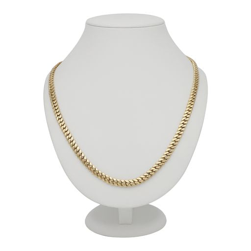 9ct Yellow Gold Solid Classic Cuban Link Chain 7.5mm