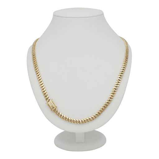 9ct Yellow Gold Solid Classic Cuban Link Chain 7.5mm