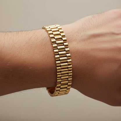 9ct Yellow Gold Rolex Style Plain Presidential 16mm Bracelet
