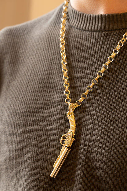 9ct Yellow Gold Solid Medium Shotgun Pendant