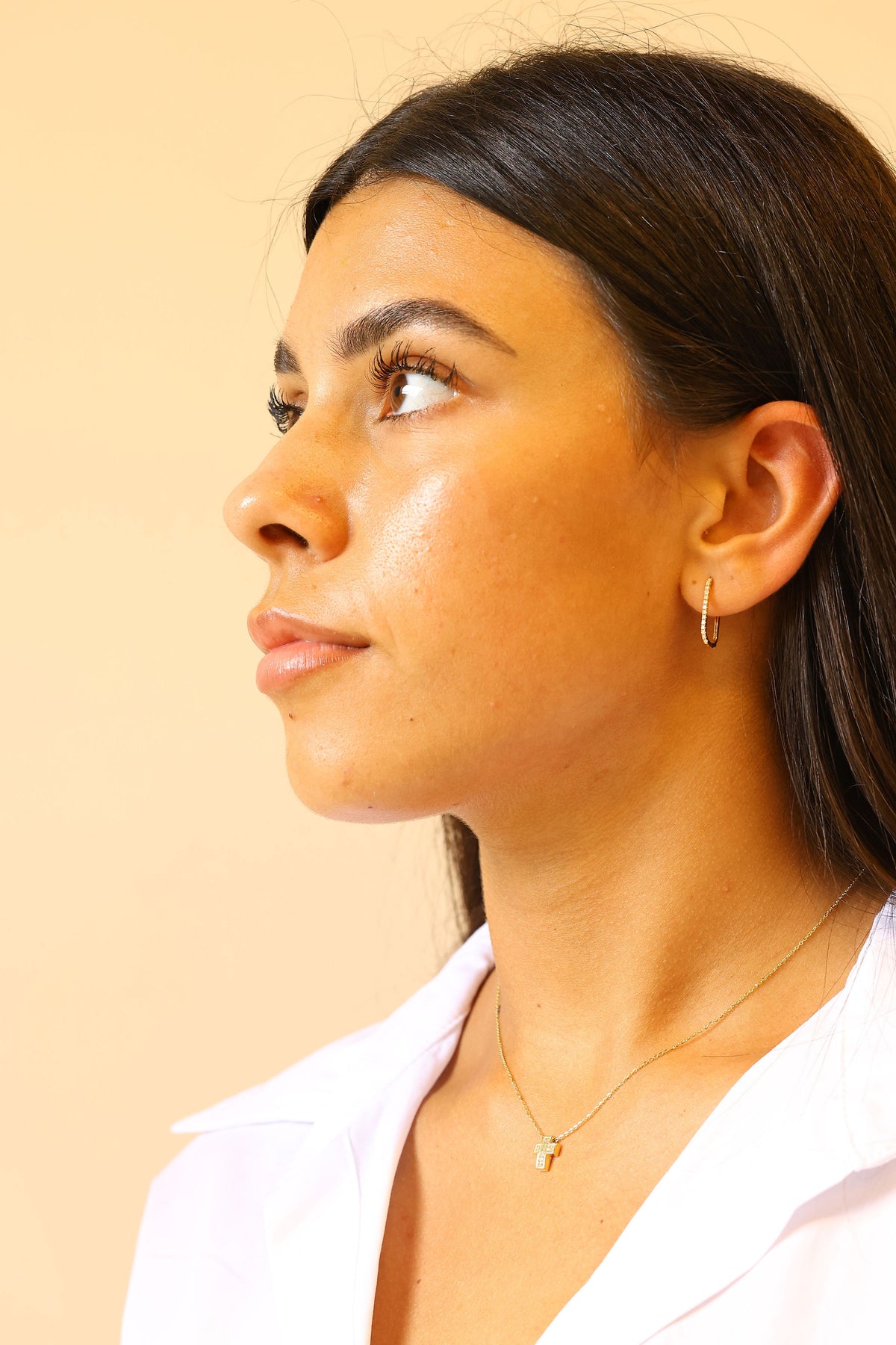 Diamond Paper Clip Earrings