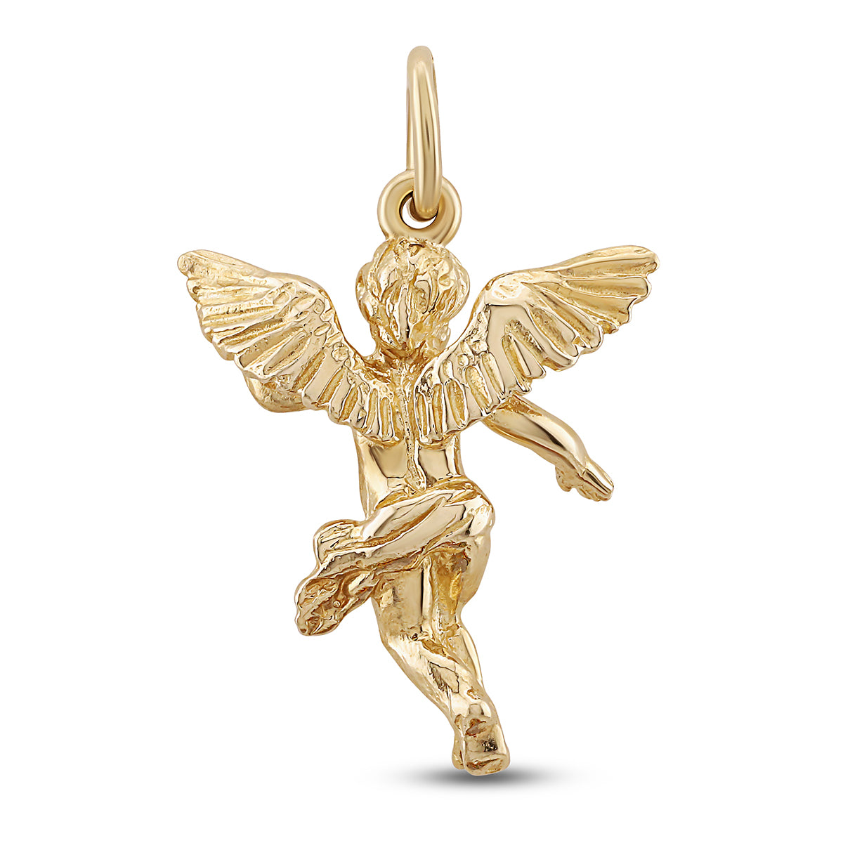 9ct Yellow Gold Solid Angel Pendant