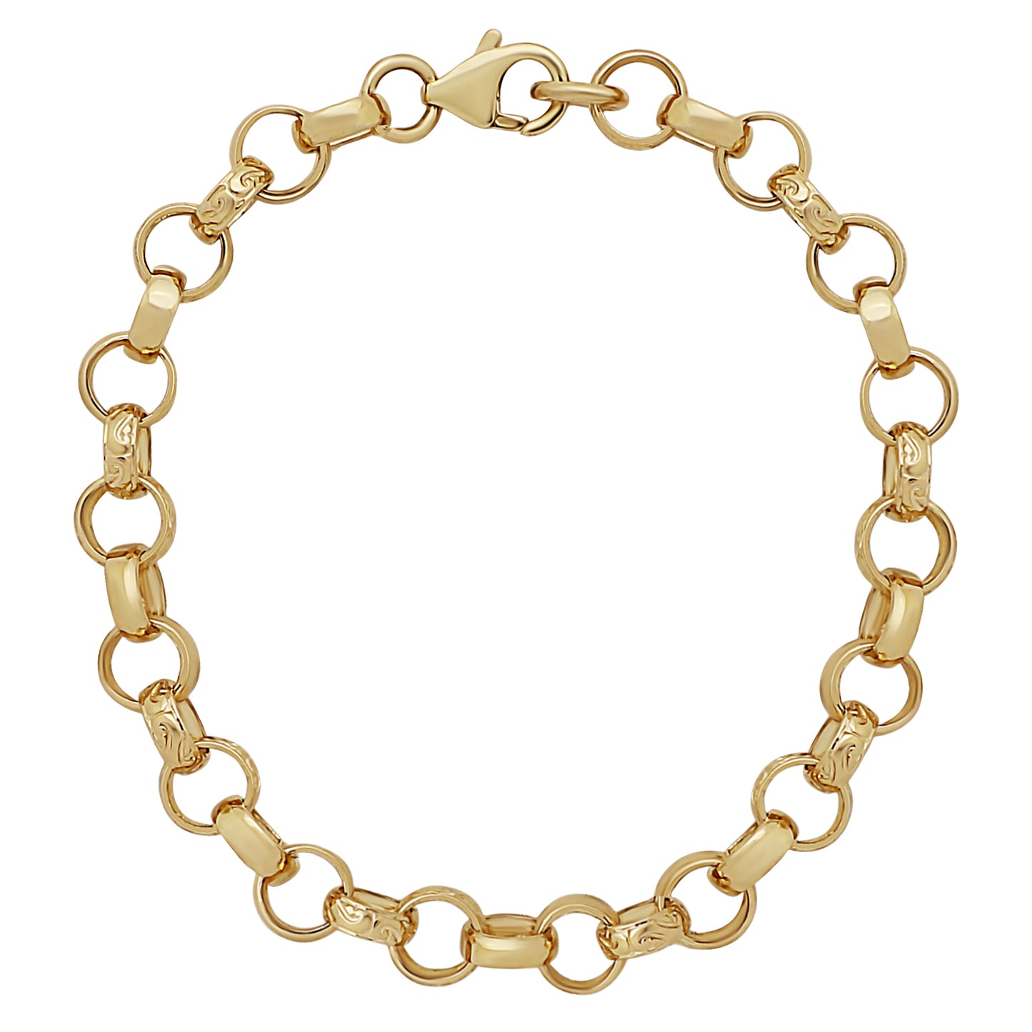 9ct Yellow Gold 7.7mm Belcher Bracelet- 8.5"