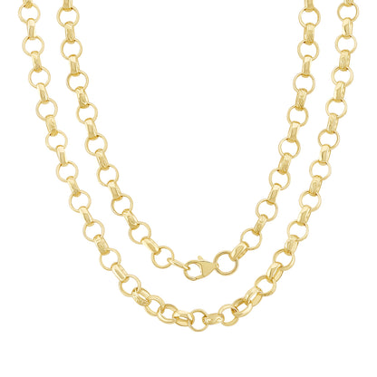 9ct Yellow Gold Solid Belcher Chain - 7.5mm