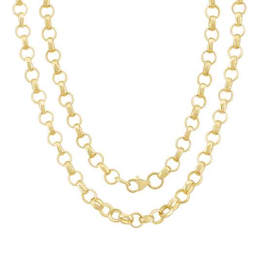 9ct Yellow Gold Solid Belcher Chain - 7.5mm