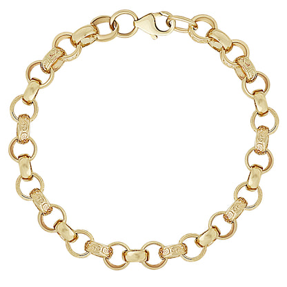 9ct Yellow Gold 9mm Belcher Bracelet- 8.5"