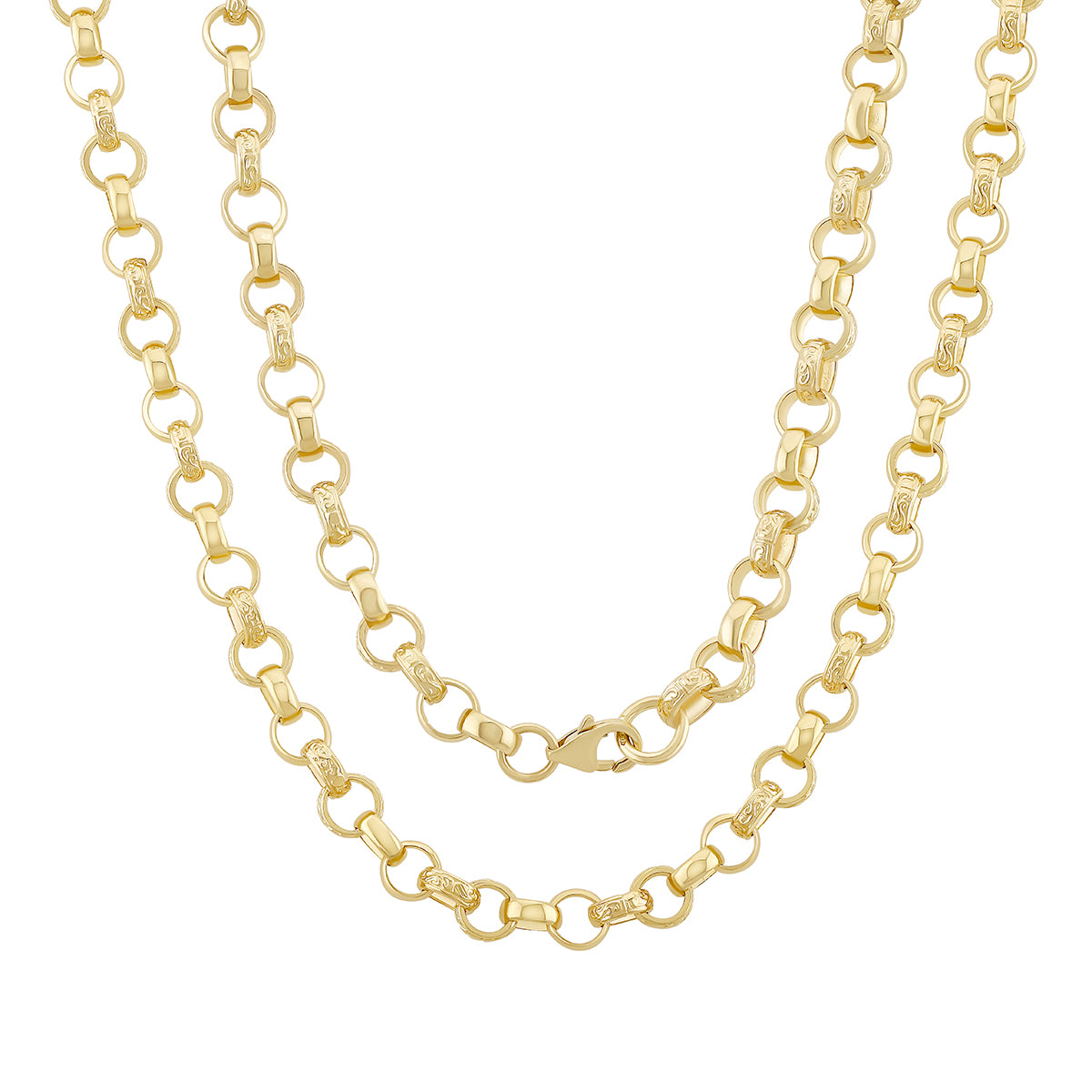 9ct Yellow Gold Solid Belcher Chain - 8.5mm