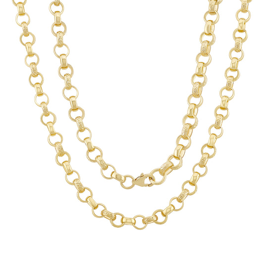 9ct Yellow Gold Solid Belcher Chain - 8.5mm
